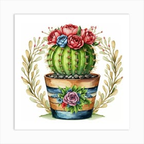 Cactus In A Pot Art Print