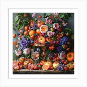 Fruit And Flowers Art Print