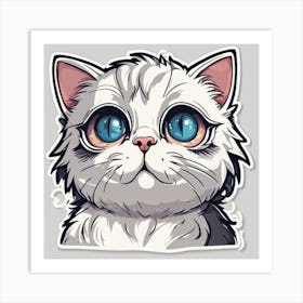 White Cat With Blue Eyes Art Print