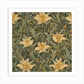 Golden Lily William Morris 1 Art Print