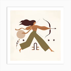 sagittarius Zodiac Sign minimalist 4 Art Print