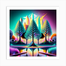 Psychedelic Landscape Art Print