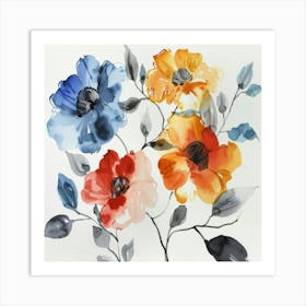 Watercolor Flowers 47 Art Print