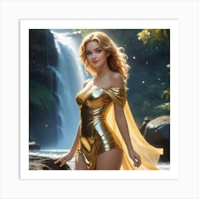 Golden Mermaid Art Print