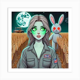 Girl In A Field Art Print