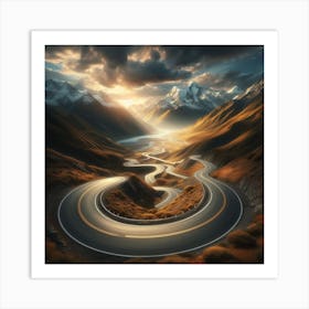 Winding Road In The Mountains 1 Art Print