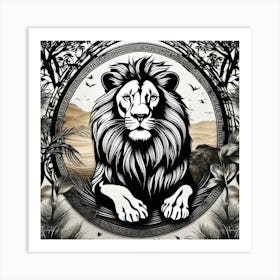 Lion In The Forest 23 Art Print