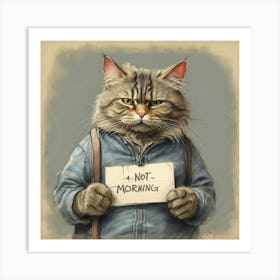 Not Morning Cat 1 Art Print