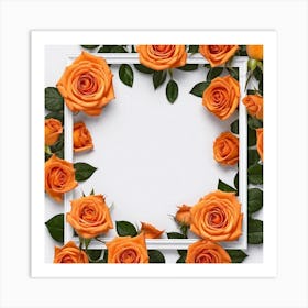 Orange Roses Frame 1 Art Print