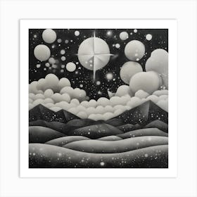 Night Sky With Clouds Art Print