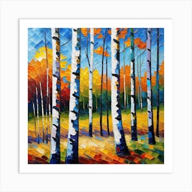 Birch Trees In Autumn 15 Art Print