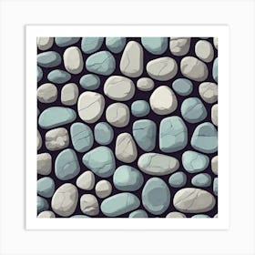 Seamless Pattern Of Stones 1 Art Print