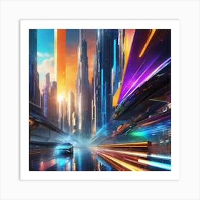 Futuristic City 165 Art Print