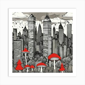 Shrooms in Central Park Art Print