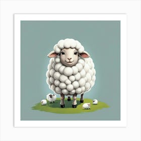 Sheep In The Grass Art Print