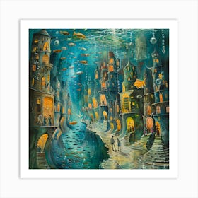 Sardine Cityscape. Fishy Fantasy. Art Print