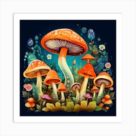 Mushroom Forest 1 Art Print