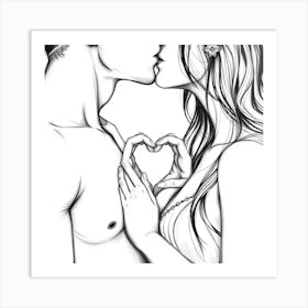 Kissing Couple Art Print