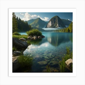 Lake In The Mountains Art Print