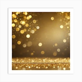 Create A Beautiful Gold And Silver Colored Bokeh Background 440692458 Art Print