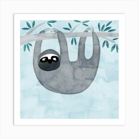 Sloth Hanging Out Watercolor Art Print