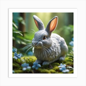 Rabbit In The Forest 65 Art Print