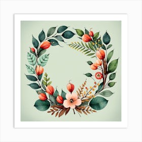 Floral Wreath 2 Art Print