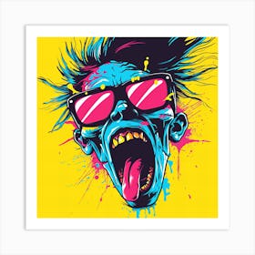 Oneeline42 Minimalist Crazy Cartoon Zombie Wearing Sunglasses 6de2e2b2 31d3 4d89 8b5c Ca9e444de3ab 3 ١٠٥٨٠٩ Art Print