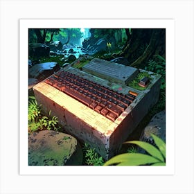 Computer In The Forest Art Print
