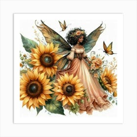 Sunflower Fairy 3 Art Print