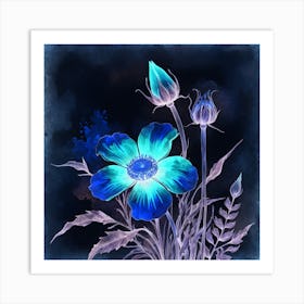 Blue Flowers Art Print