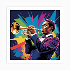 Albedobase Xl Geojazz Trumpet Musician Pop Art Wpaplogy 0 Art Print