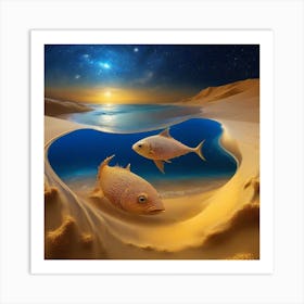 Sand to fish eye, imaginary world Art Print