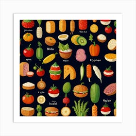 Default The Food Alphabet N Art Print 1 Art Print