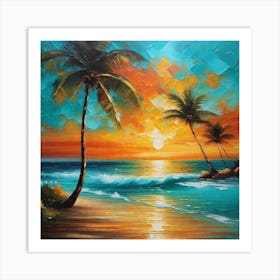 Sunset At The Beach 762 Art Print