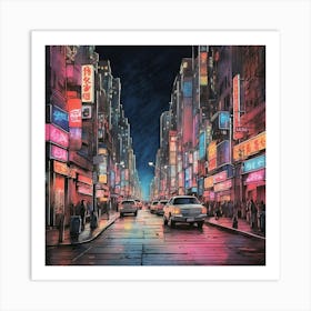 Neon City 1 Art Print