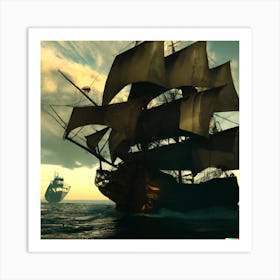 Battle on the seas Art Print