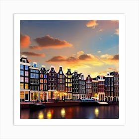 Amsterdam At Dusk 2 Art Print