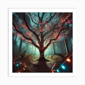 Christmas Tree In The Forest 1 Art Print