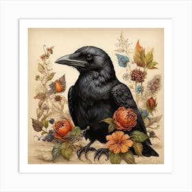 Crow Bird Painting Art Print Art Print