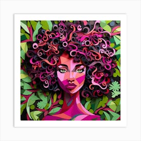 Afro-Futuristic Girl With Colorful Hair Art Print