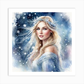 In A Wintry Wonderland A Fairy Princess Lvbhz8j Art Print