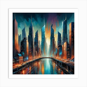 Futuristic Cityscape 11 Art Print