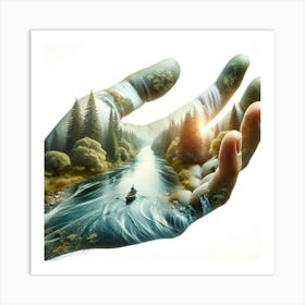 Hand Landscape Art Print