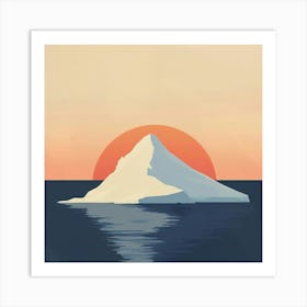 Iceberg At Sunset Art Print