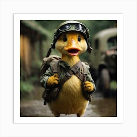 Duck In Uniform Art Print