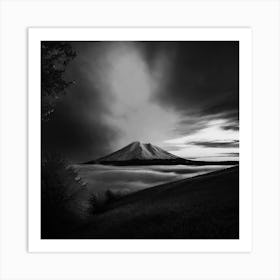 Black And White Mountain Art Print