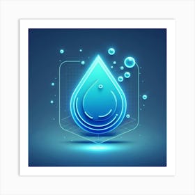 Water Drop Icon 1 Art Print