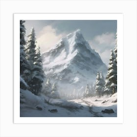 Snowy Mountains Art Print