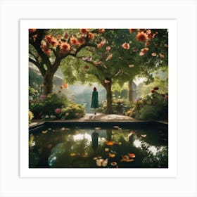 Girl In A Garden 7 Art Print